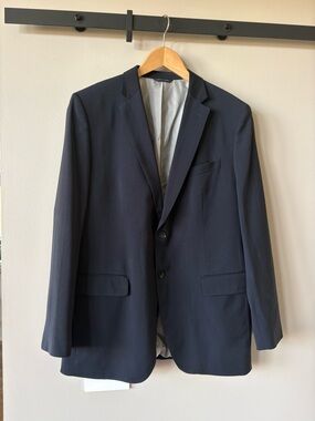 Banana Republic Blazer Mens 44R Blue Tailored Fit Jacket Coat Italy 100% Wool